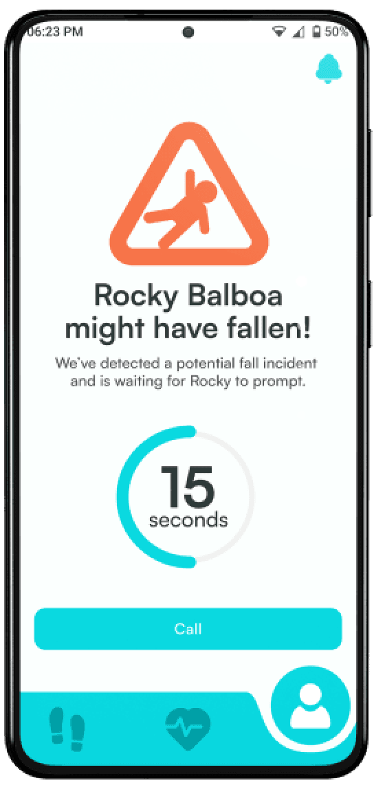 fall detection screen